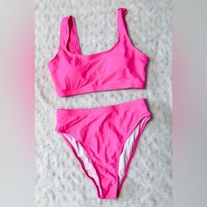 NWOT- AMAZON Hot Pink Cheeky Bikini Swim Set